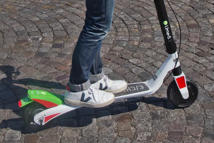 A Lime scooter